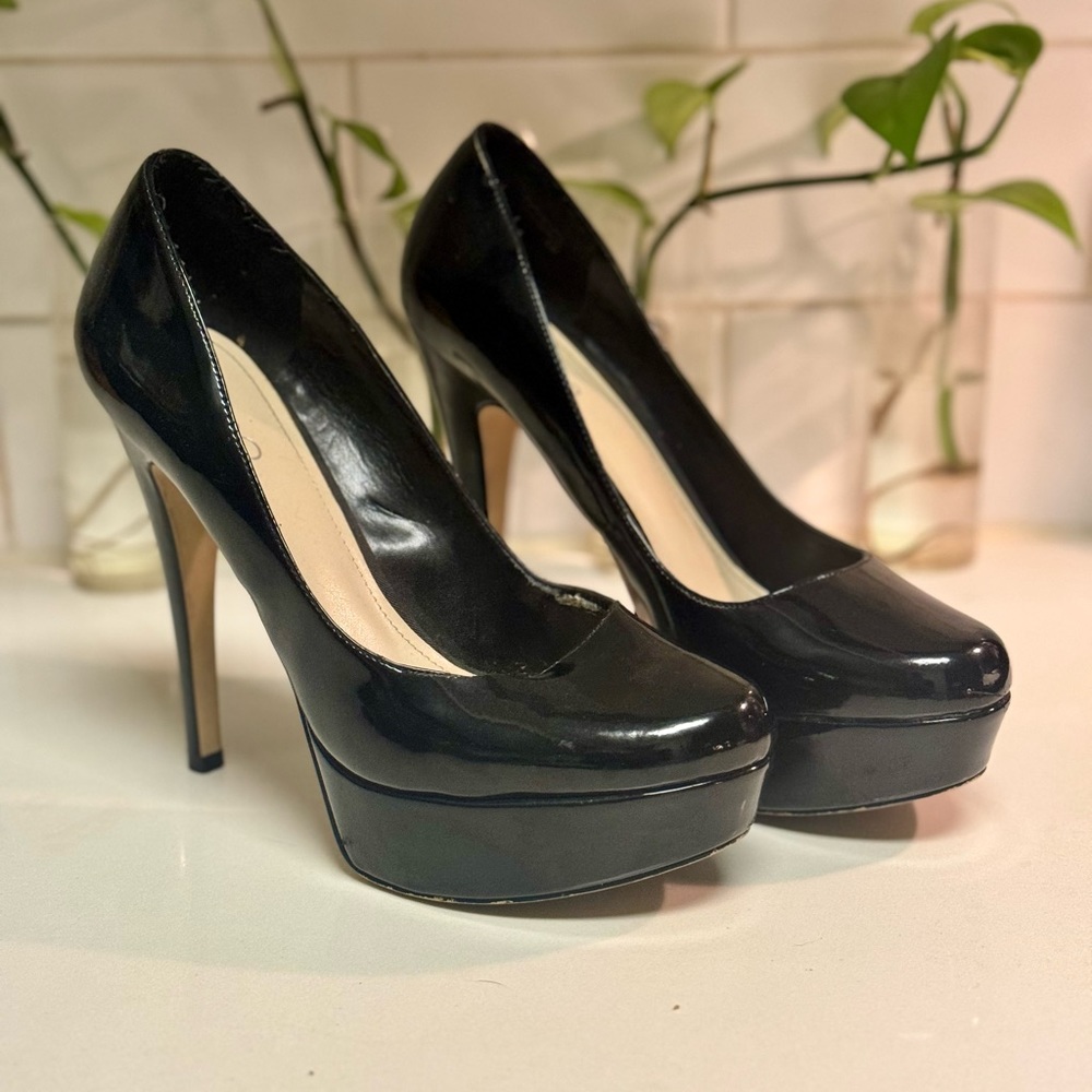 Aldo Black Patent Platform Pumps